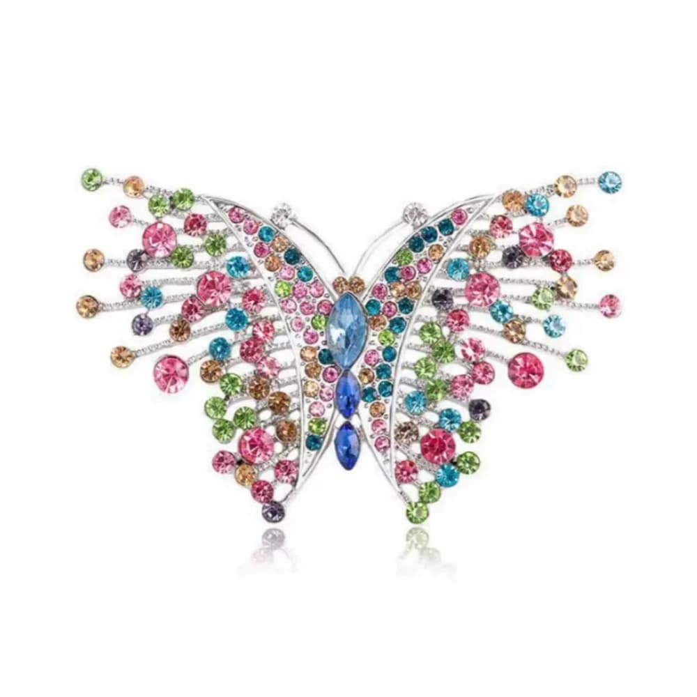 Spilla a farfalla colorata con strass intarsiati Fahion per le donne Spille con spilla per insetti Banchetto Zaino per feste Regali Gioielli