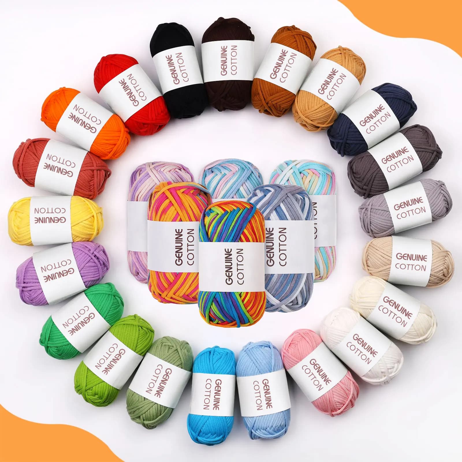50 g/rotolo, filato all'uncinetto per principianti, cotone genuino, facile da usare, cuciture facili da vedere, 68% cotone+32% nylon