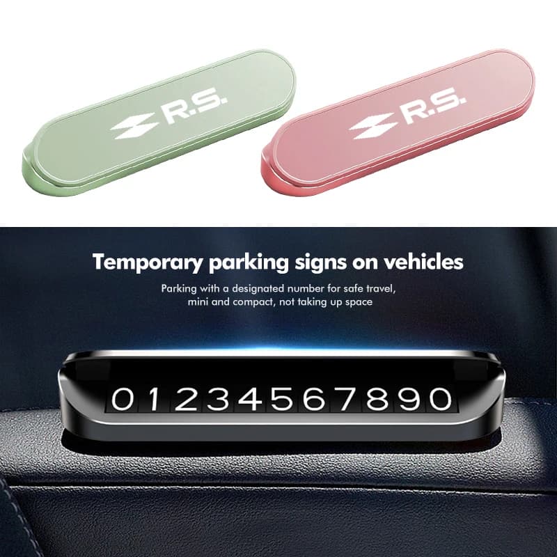 Car Temporary Parking Signs Card Phone Number Plate Park Stop For Renault Arkana Captur Twingo Talisman RS Line Logan Duster