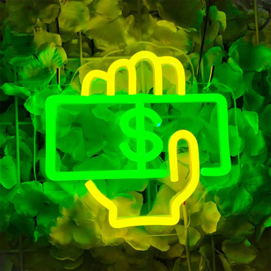 Money Neon Sign Dollar Neon Lights USB Light Up insegne al Neon per la decorazione della parete camera da letto soggiorno Bar Party Christmas Wedding