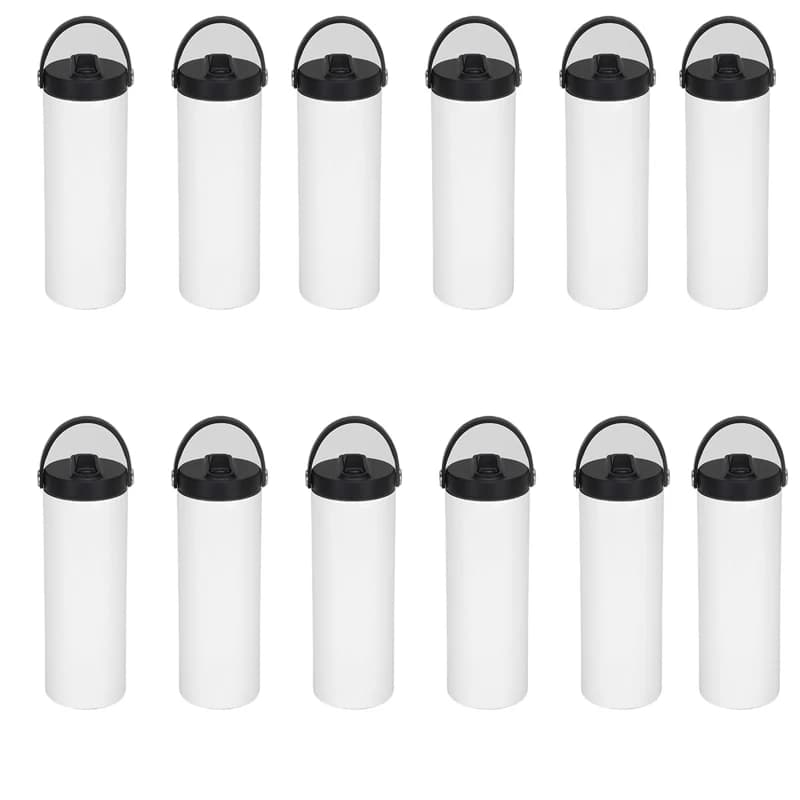 20oz Sublimation Blank Thermos Straw Cup Double Wall Stainless Steel Insulated Cup Portable Vacuum Flasks Straight Tumbler Mug