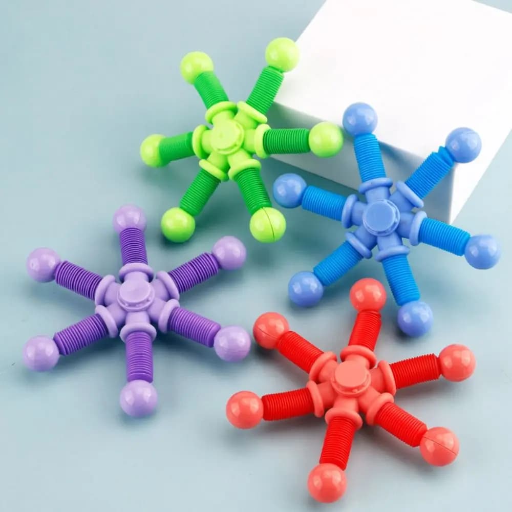 Giocattolo antistress Giroscopio a tubo telescopico in plastica Trasformabile Creativo Fidget Spinner Giocattoli Giroscopio rotante deformabile Bambini