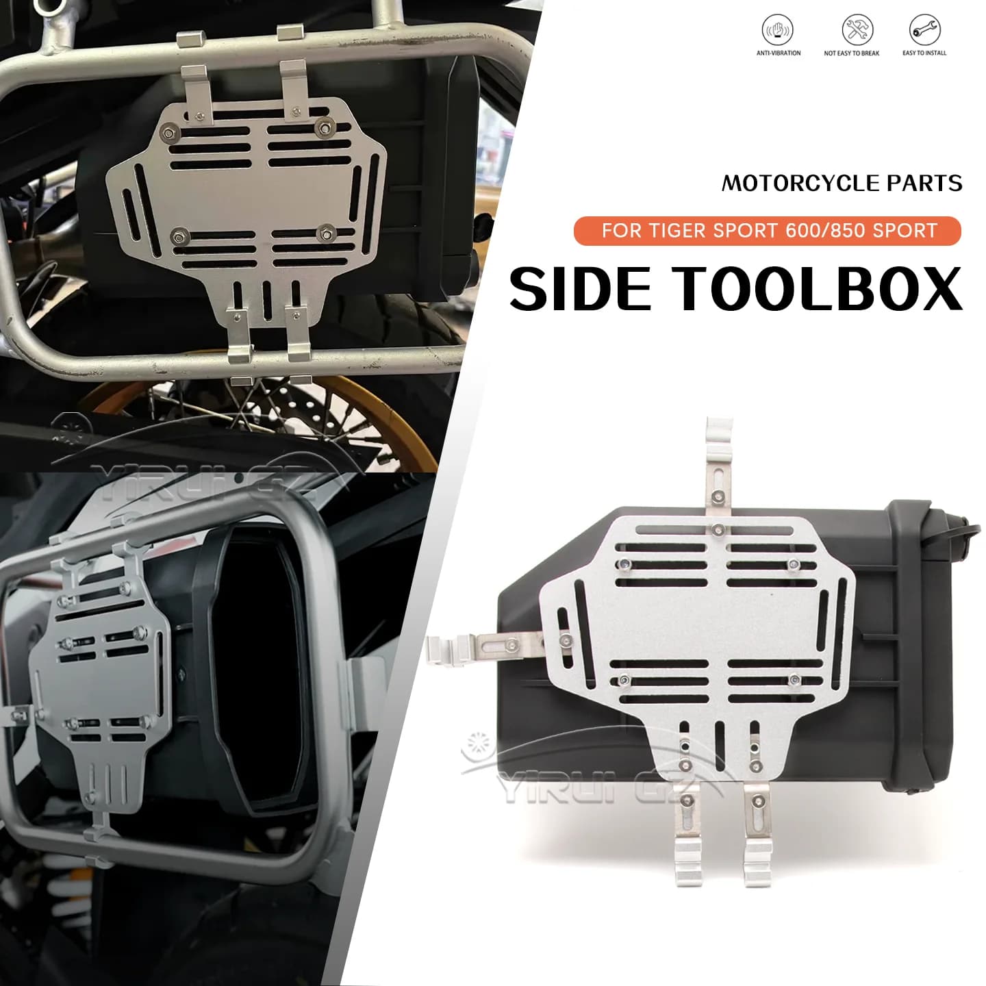 PER TIGER SPORT 600/850 SPORT 600 850 Cassetta degli attrezzi per moto Cassetta degli attrezzi Scatola decorativa laterale impermeabile Kit di pronto soccorso/rottura Cassetta degli attrezzi