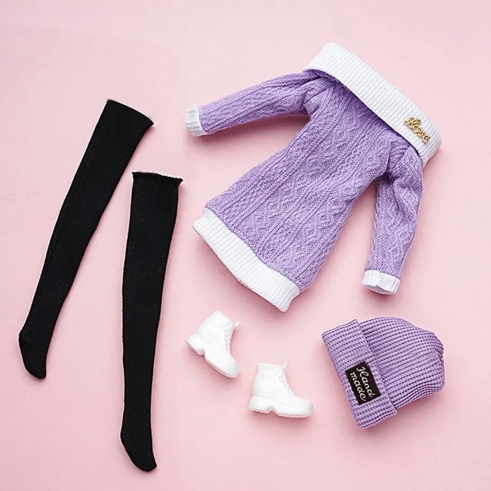 1 Set 1/6 maglioni per bambole vestiti Casual scarpe cappelli abbigliamento invernale pantaloni ragazza bambola indossando Set per 29 ~ 32cm accessori per vestiti per bambole