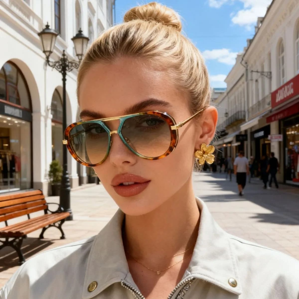 Occhiali da sole pilota punk con montatura grande per donna, occhiali con montatura in metallo e stampa leopardata per guida all'aperto, occhiali da sole oversize per uomo