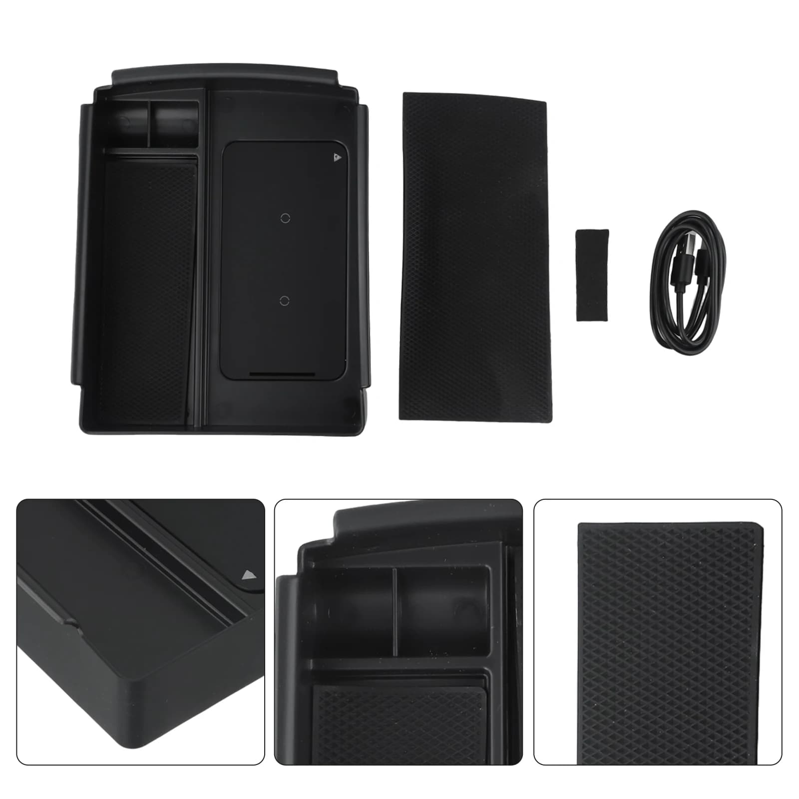 Scatola portaoggetti per bracciolo con caricatore wireless per Tesla Model X S 2016-2020, accessori per interni auto