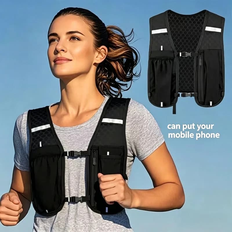 Gilet Idratazione per Corsa e Ciclismo, Zaino Leggero con Tasca Porta Telefono, Accessori per Escursionismo