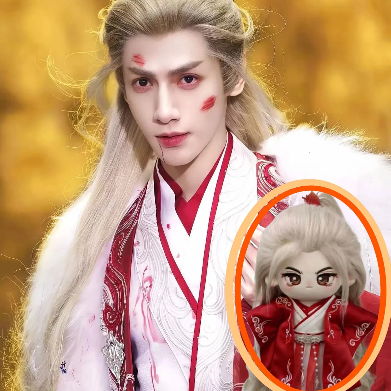 Bambola in cotone autentica Luo Yunxi da 20 cm, personaggio di Water Dragon Song Tang Li Ci, statuetta da collezione per fan.