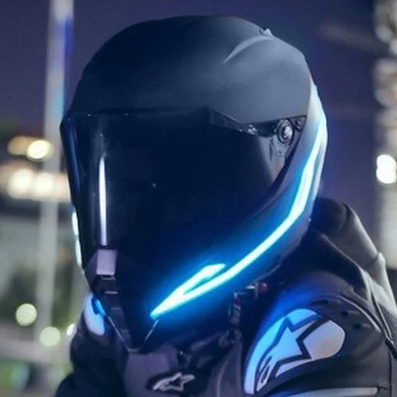 2 pcs helmet motorcycle light signal driving EL strip flashing durable Kit Bar helmet DIY Led Strip Reflector Film Cold Light