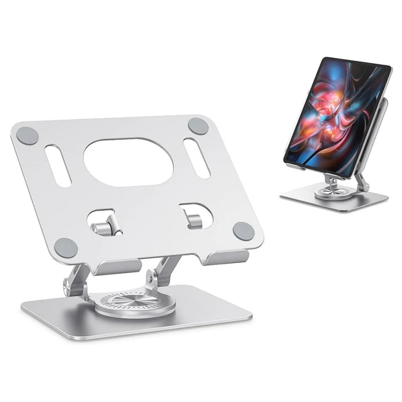 Supporto per notebook regolabile per laptop da tavolo a prezzo all'ingrosso Supporto per riser per supporto per computer portatili girevole in metallo da scrivania 360