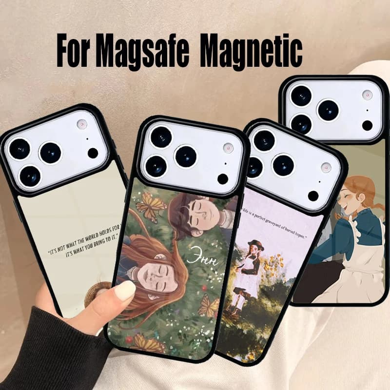 Cover per iPhone 17 Air 16e 15 14 13 12 11 Pro Max Plus con design della serie TV Anne with an E, custodia magnetica wireless Magsafe