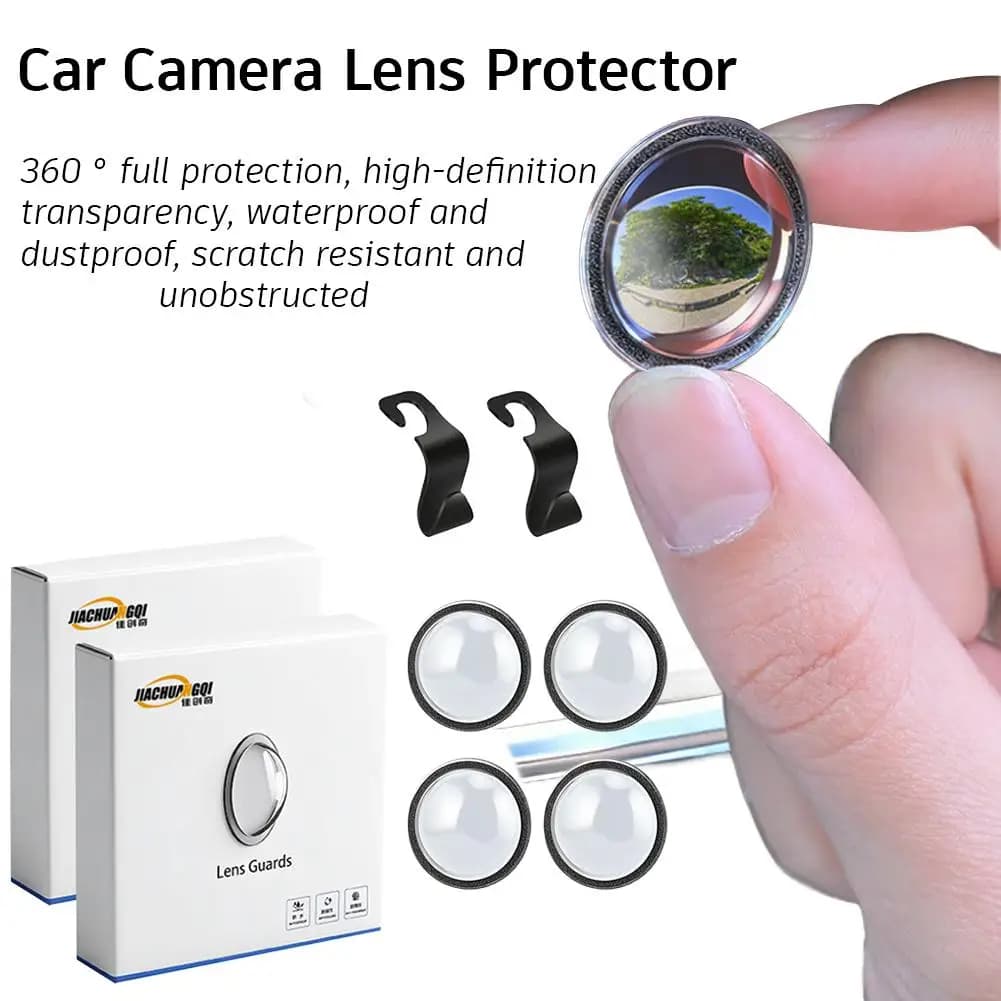 Kit di accessori per la protezione dell'obiettivo della fotocamera per auto, 2 pezzi, protezione avanzata antigraffio, impermeabile e antipolvere.