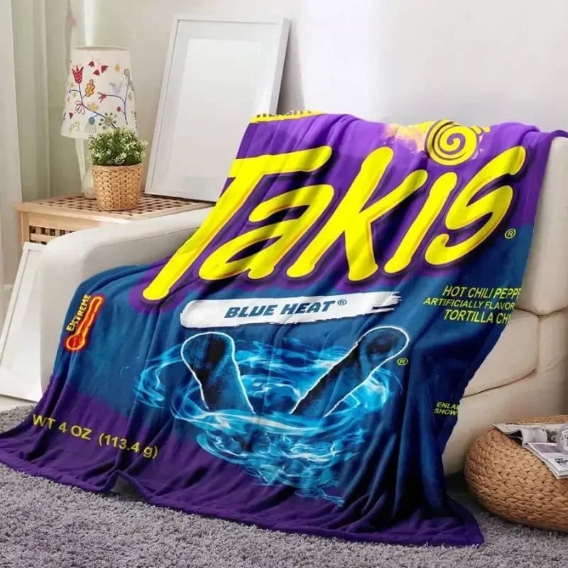 1pc Cartoon Snack Print Blanket Flannel Blanket Super Soft Comfort Gift for Home and Travel Sofa Sofa Bed bedroom Car Blanket