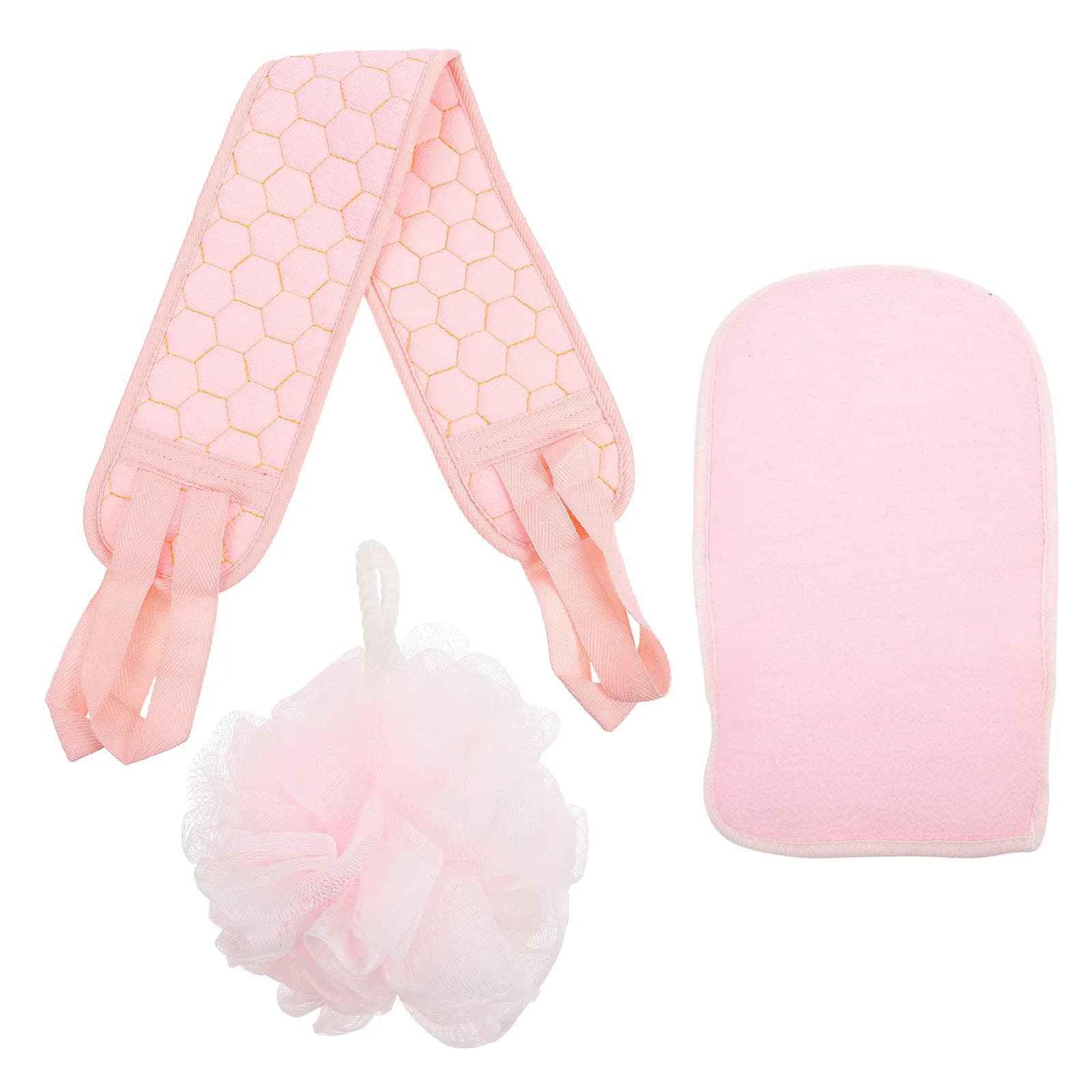 Set di 1 Asciugamano per la Schiena con Cinghia Lunga, Kit per Doccia e Bagno, Design per Scrub della Schiena e Rimozione della Pelle Morta, Portatile da Viaggio