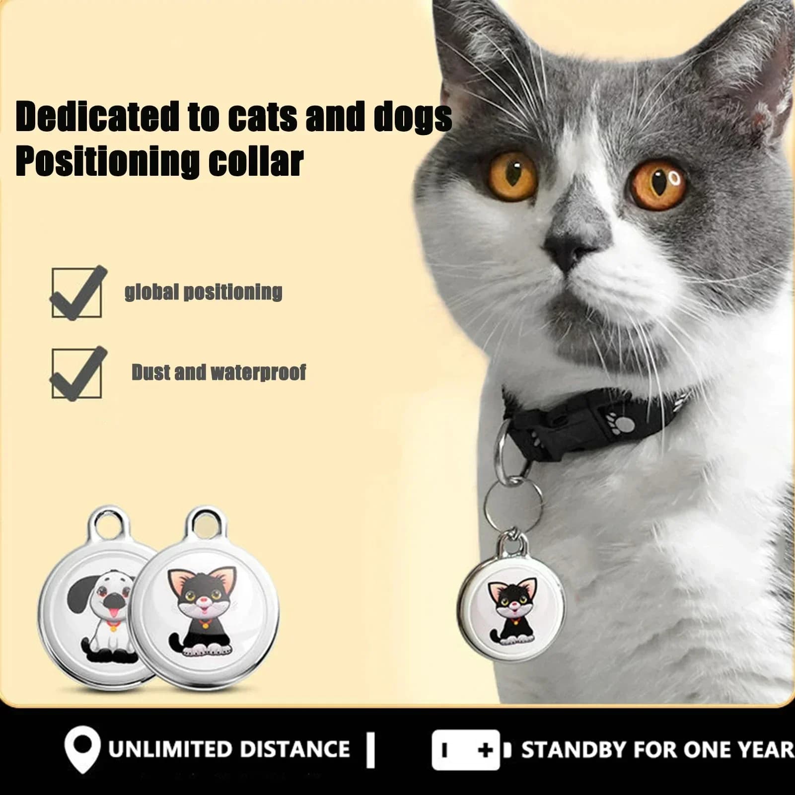 Pet GPS Tracker Collar, Bluetooth Anti-Lost Mini Smart Pet Locating Device, Waterproof Find My Pet Activity Tracker for Dogs Cat