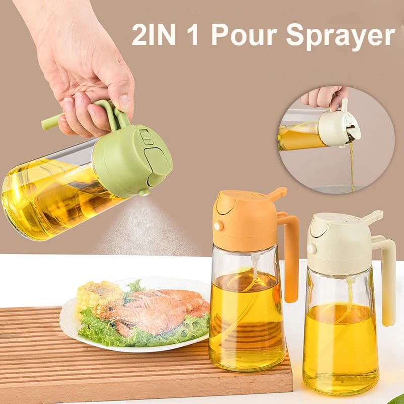 Spruzzatore di olio spray Olio da galhetta Spray Oli da cucina a doppio scopo Spray Spray di olio d'oliva Bottiglia Friggitrice ad aria Insalata BBQ Cottura da cucina