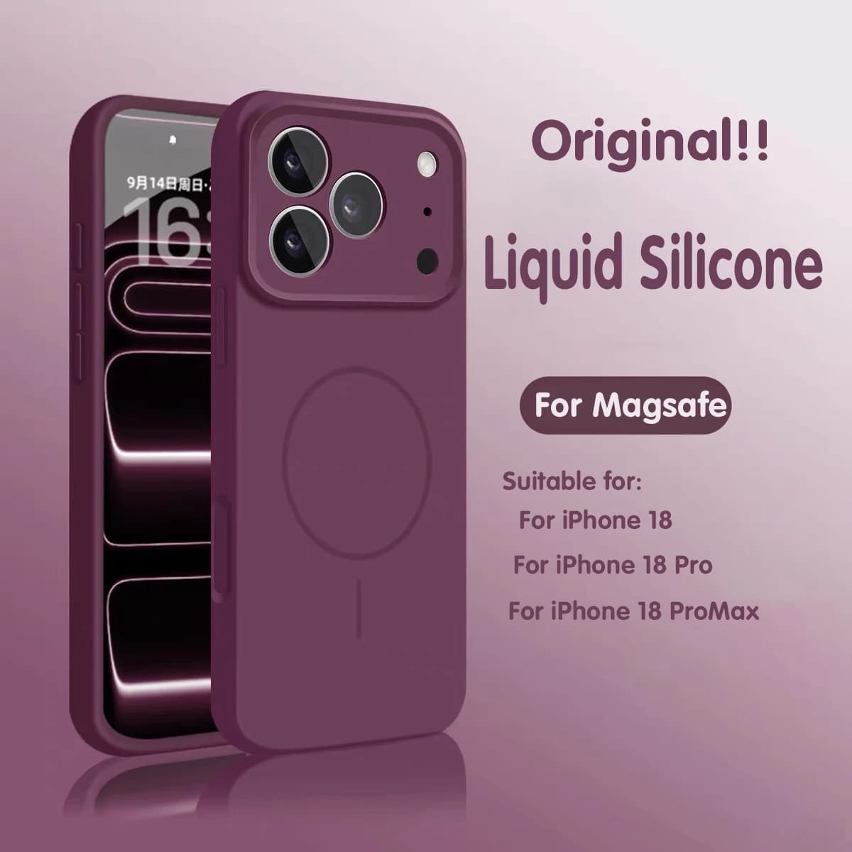 Original Liquid Silicone Magnetic Case For iPhone 18 17 16Plus 16E 15 14 13 Pro Max For Magsafe Charging Matte Soft Phone Cover