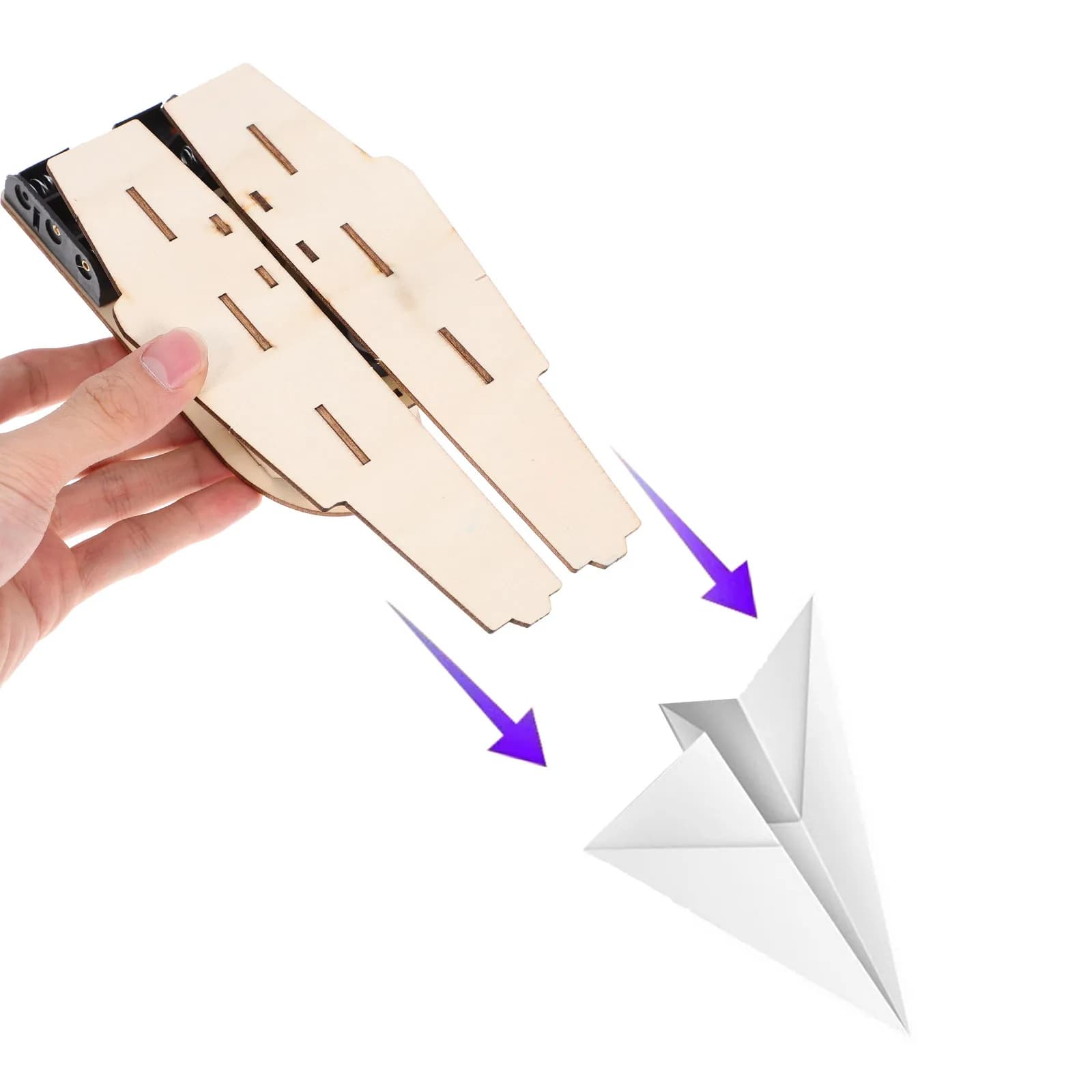 1Set Aircraft Carrier Launcher DIY Educational Kit Kids Hands-on Assembly Creative Paper Plane Shooting Game Science Experiment
