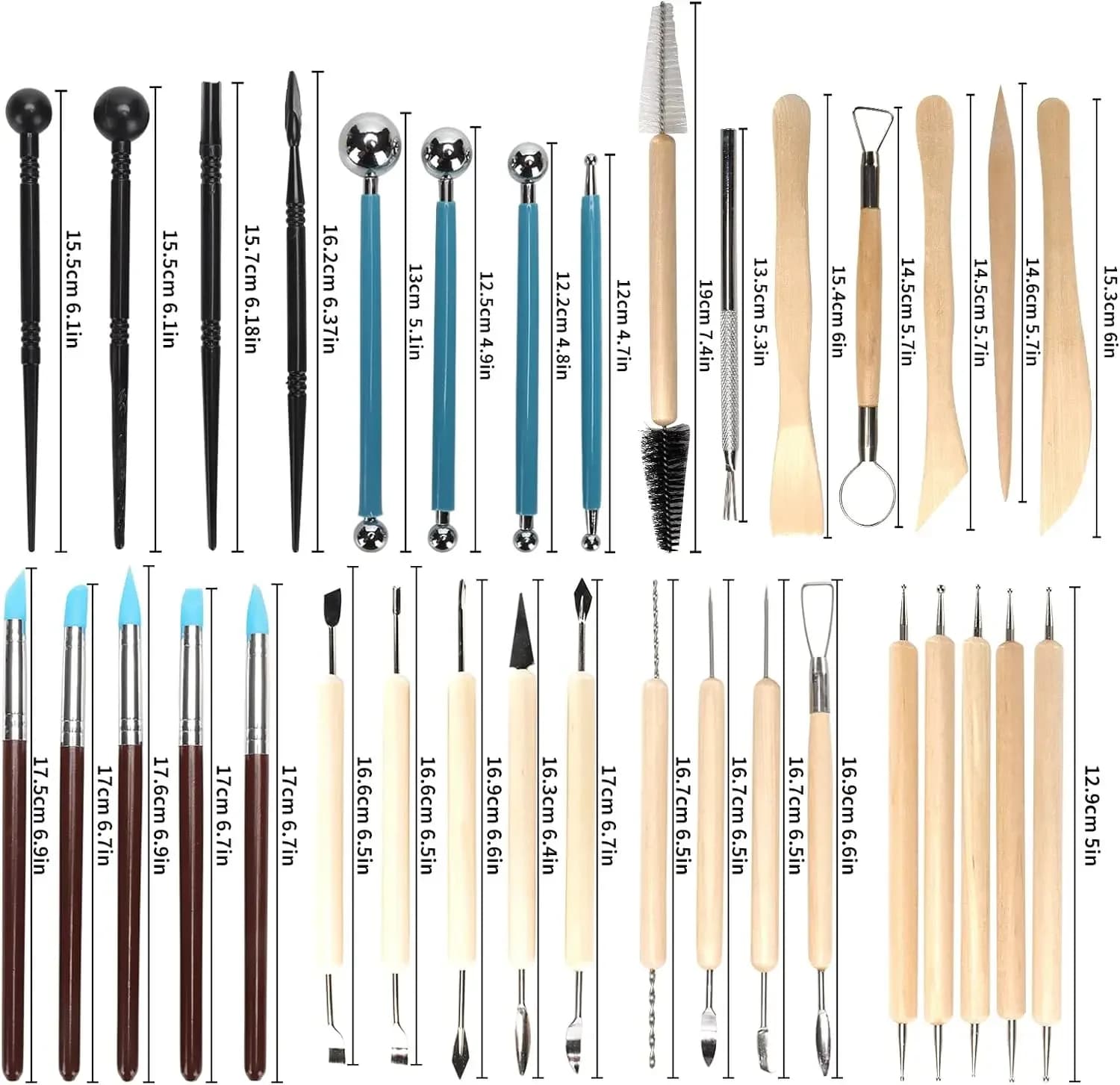 Set di attrezzi per ceramica da 8-61 pezzi: kit per scolpire e intaglio in argilla ceramica per lavori artistici e modellanti