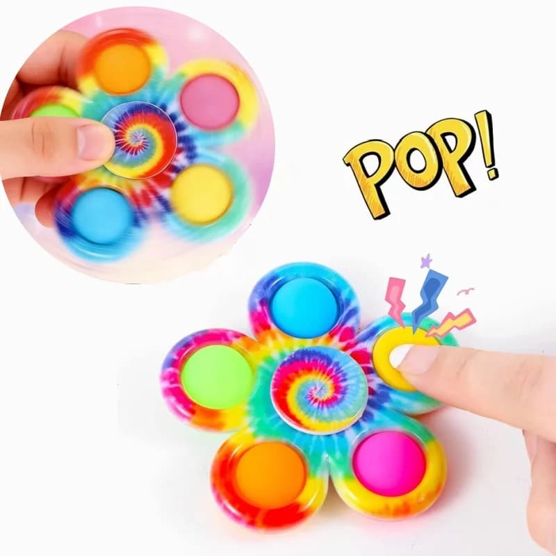 1/2/5pcs Colorato Bubble Gyro Fidget Spinner Dito Che Rimbalzo Giocattolo Premendo Bubble Spinner ADHD Ansia Per Bambini Allevia Lo Stress