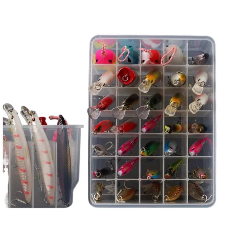 Multi compartment 35/56 Transparent Embroidery Box Vertical Parts for Artificial baits and Fishing Accessories