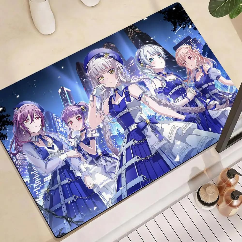 Musica Anime B-BanG Dream! Tappetino Antiscivolo ad Asciugatura Rapida in Diatomite per Bagno, Cucina e Ingresso