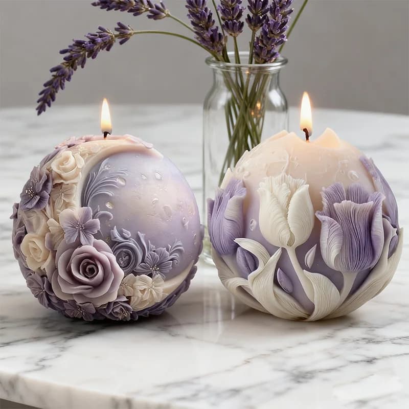 Stampo in Silicone 3D a Forma di Fiore Lunare per Candele e Saponi, Stampo Fai-da-Te per Aromaterapia, Gesso, Resina, Cemento, Regali per San Valentino