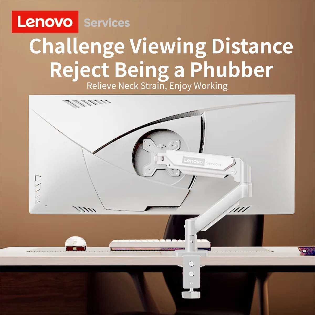 Support for Lenovo Monitor with Robotic Arm, Adjustable Rehabilitation for Display, Ergonomic Computer Support, Versatile 13-32 Inch Screen Adapter