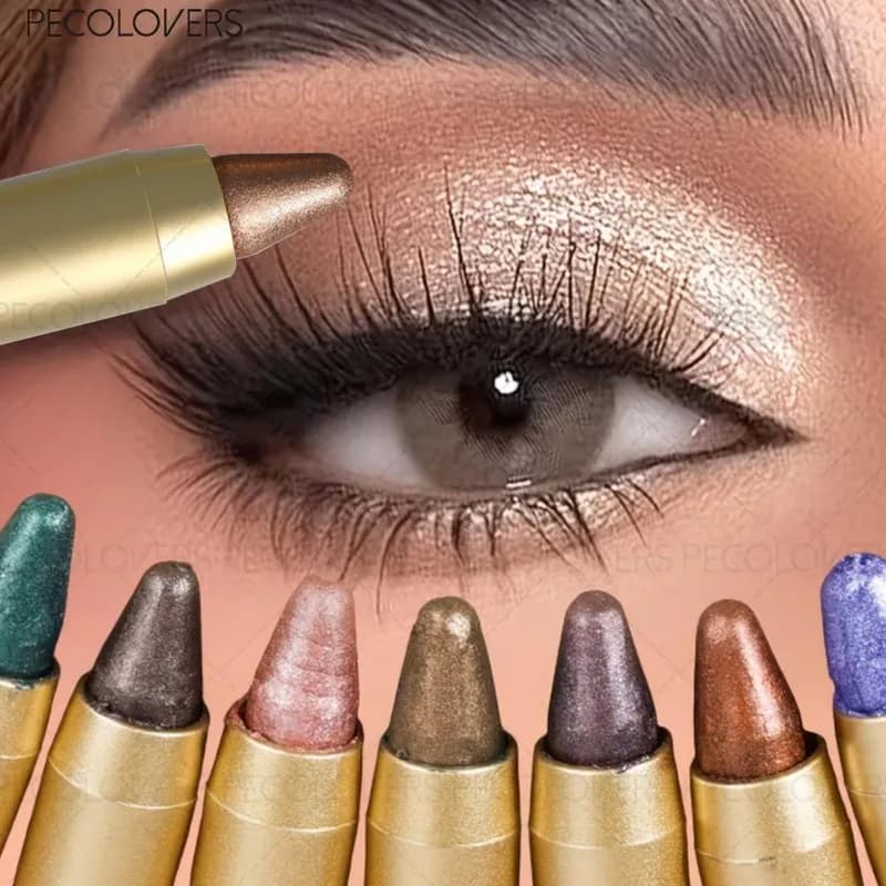 1PC Ombretto in tubetto dorato a doppia punta, alta resa cromatica, occhi luminosi, adatto a vari look di trucco, cosmetici per occhi