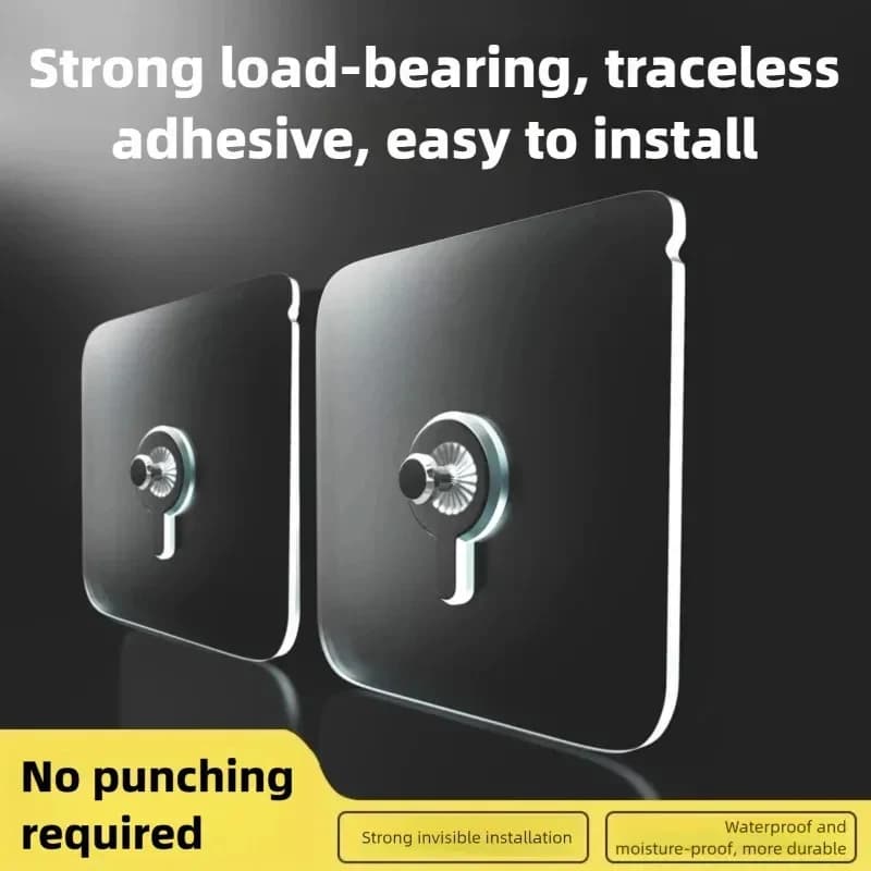 Strong Waterproof Adhesive No-Drill Screw Hooks, Heavy Duty Hanging Hooks for Picture Frames, Clocks, Kitchen Bathroom Home Use