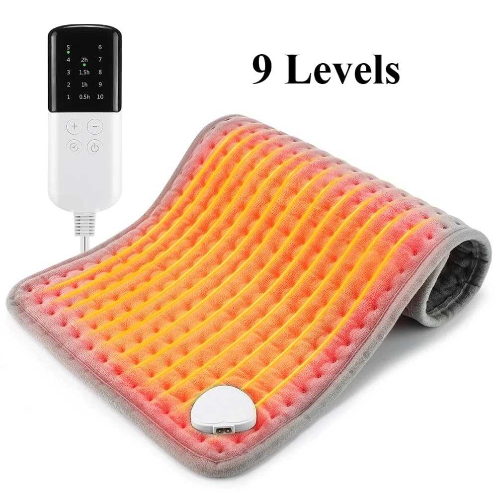 Coperta elettrica a 9 livelli, impacco caldo per gambe, schiena, scaldamani, regolazione della temperatura, riscaldamento rapido, tappetino termico 30x60 cm