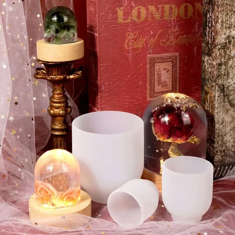 Set di 3 Stampi in Silicone per Resina Epossidica 3D, Modello 2026, per Lampada Notturna LED a Mezza Cilindrata, Supporto per Lampada Fai-da-Te