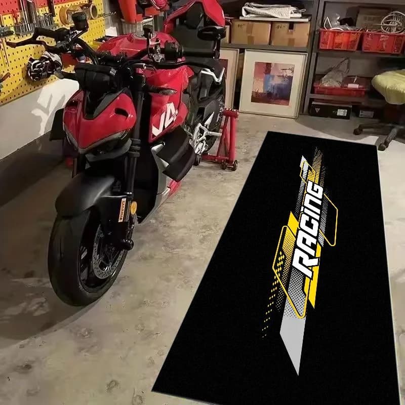 VIKAMA Racing Logo Street Sports Pit Mat Anti Slip Waterproof Rug For Garage Motorbike Parking Display Floor Carpet