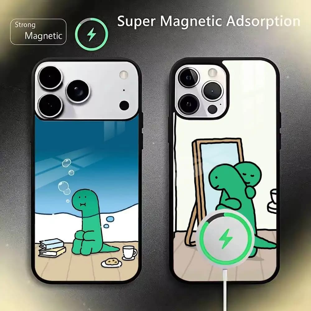 Custodia per telefono J-JOGUMAN Studio Dinosaur Cute per iPhone 17 16 15 14 13 12 11 Pro Max 16/15/14 Plus con ricarica wireless e cover protettiva