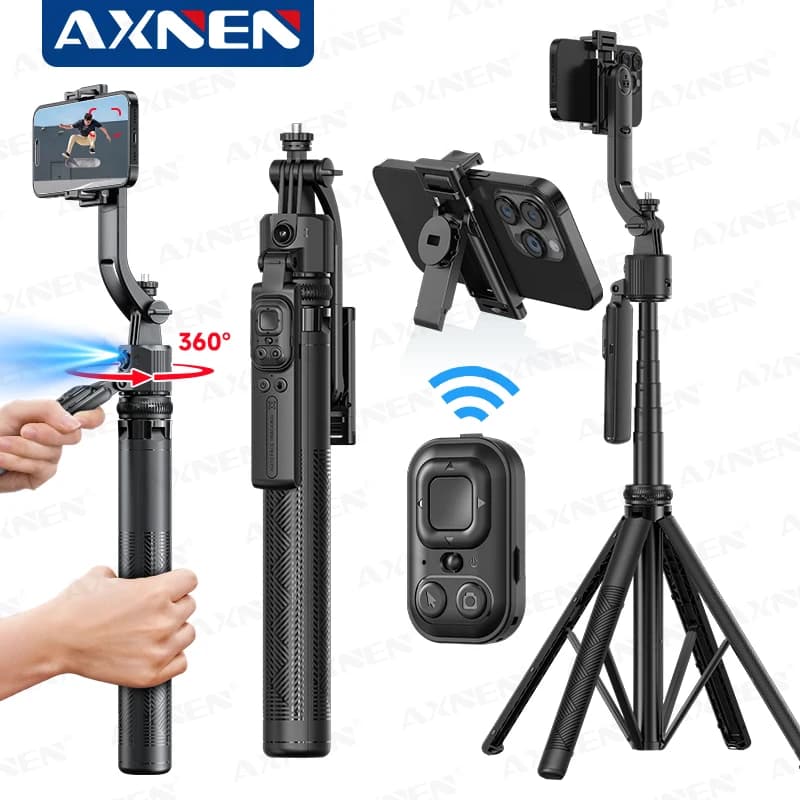 C17 Selfie Stick Treppiede per telefono AI Rotazione a 360° Face Tracking Gimbal Stand Smartphone Fotocamera Monopiede Supporto 1630mm Quadrupede