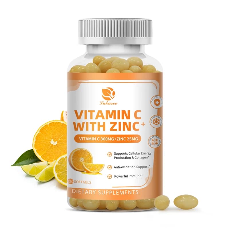 Lukaree Zinc capsule with vitamin C energy cells and collagen production Immune system Health Beauty Health Skin and joint health