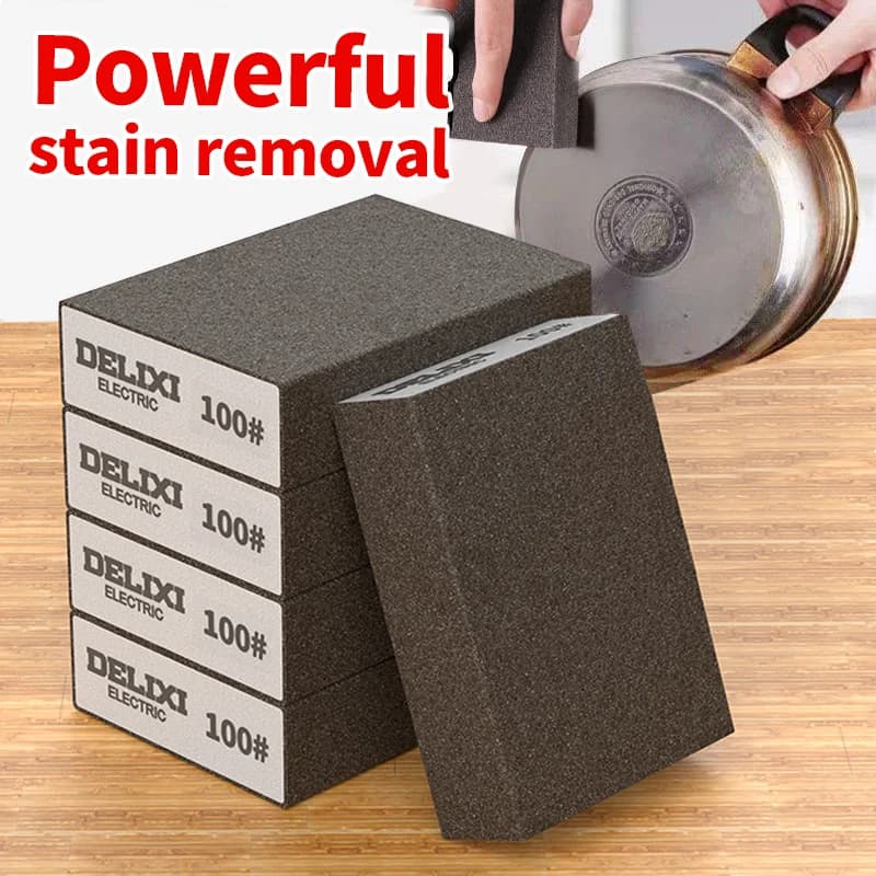 Set of 6 Pieces 36-600 # Abrasive Sponges, Polishing Blocks, Cleaning Brushes, Washables, for Polishing Walls, Decalcification, Cleaning Wood and Metal, Remove Ruggine