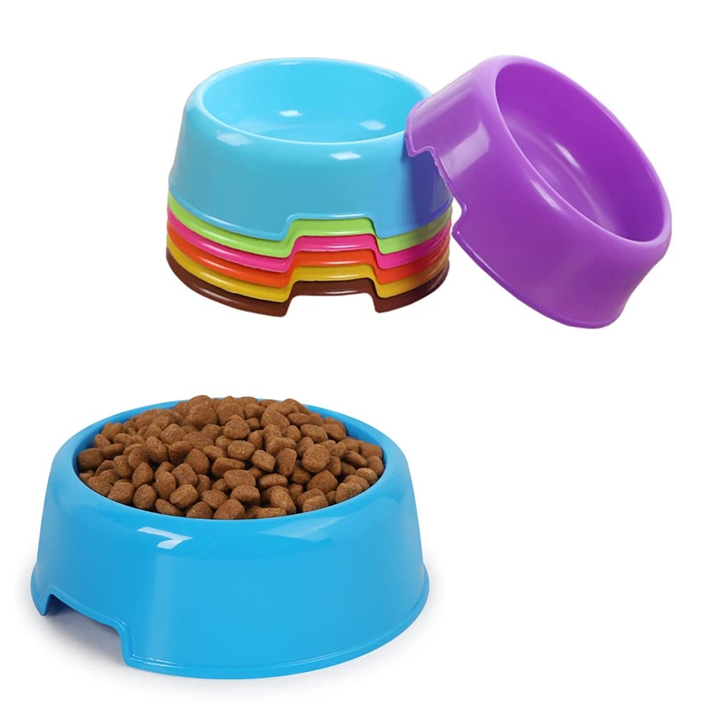 Ciotola Piccola in Plastica Colorata Casuale Economica per Gatti, Ciotola per Riso, Ciotola per Acqua e Cibo per Cani, Piatto per Alimentazione e Abbeveraggio Gattini, Prodotto per Animali Domestici