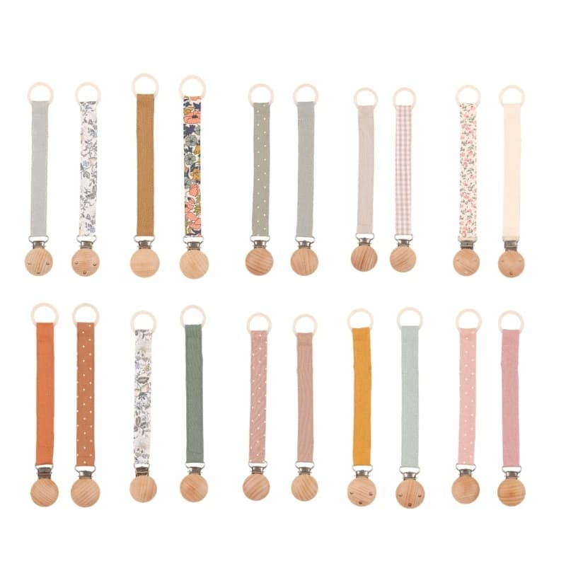 Set 2 pezzi Porta ciuccio per bambini Catena per dentizione Giocattolo Clip per cinturino Prevenzione caduta Bambini ciuccio