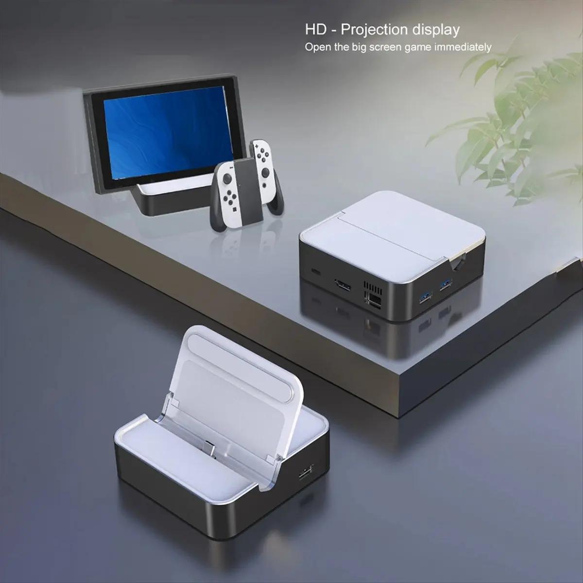 (A15I) Docking Station TV per Nintendo Switch / Switch OLED, Stazione di Ricarica con Convertitore Video 4K HD e Supporto