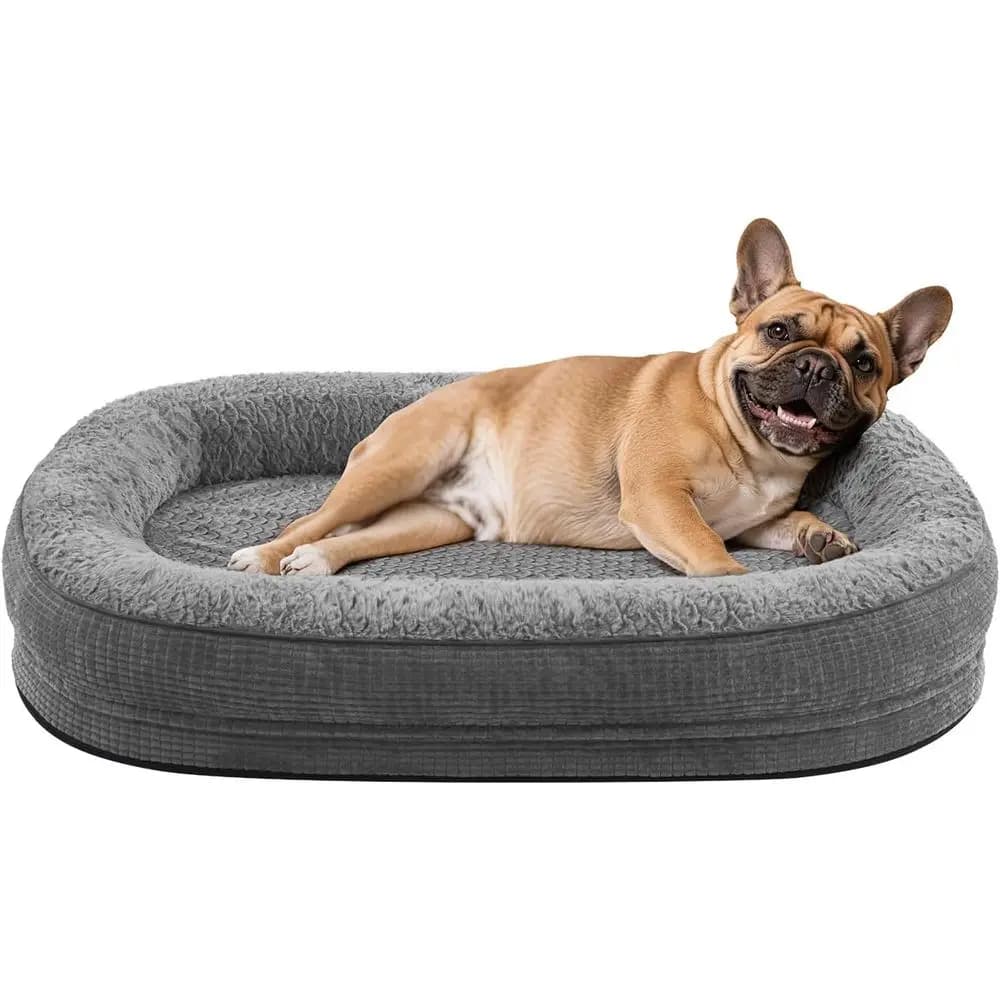 Cuccia Ortopedica per Cani, Letto per Animali Domestici in Memory Foam a Nido d'Ape con Sponde Rialzate, Rivestimento Impermeabile, Copertura Rimovibile e Lavabile e Base Antiscivolo