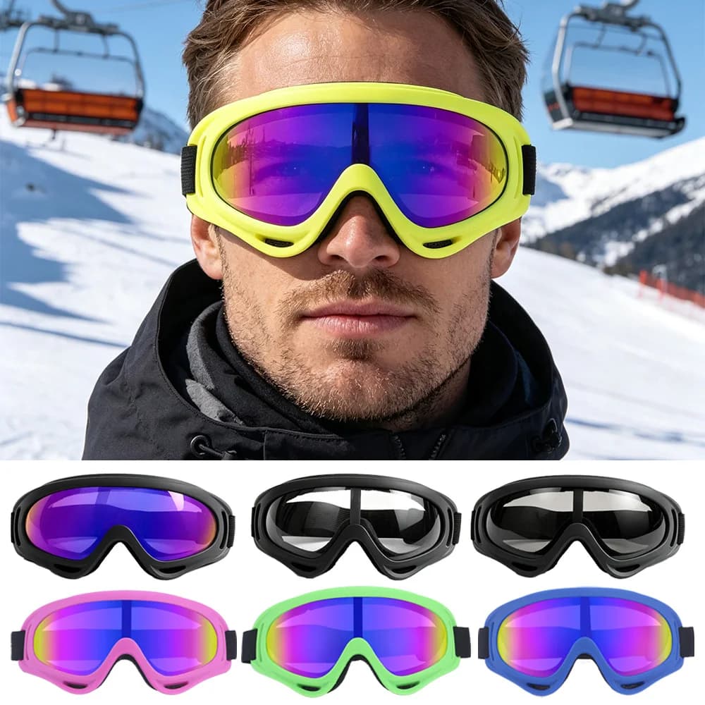 Adjustable Strap Ski Goggles For Ski Racing Snowboarding ATV Mountain Biking Paintball For Myopia Adults Wind Dust Proof