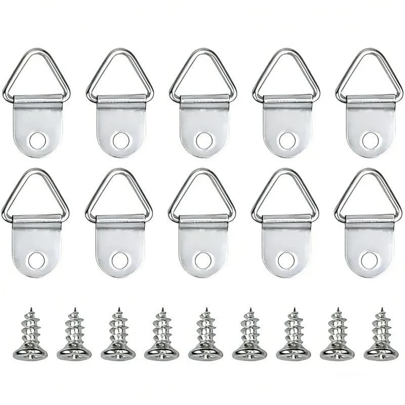 42Pcs Silver Simple Hooks with 42 Screws, Sturdy Easy for Home Wall Picture Photo Frame