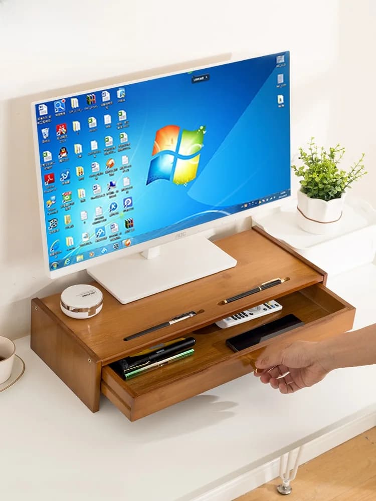 Desktop Cuter Monitor Riser Stand Base Pad Elevator Office Desk Storage Ra Modern Simple Sle Metal Material