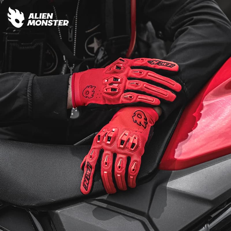 Guanti da moto Antigoccia Uomo Donna Touch Screen Guanti traspiranti Attrezzatura da moto per tutte le stagioni
