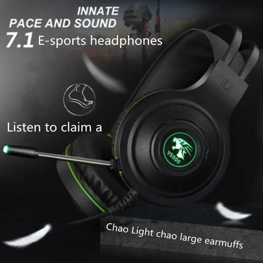 1 pc tacly V5000 RGB Gaming Headphone 3.5mm Surround Sound Computer PC Headset Microphone Headset for PS4 Switch Xbox-one