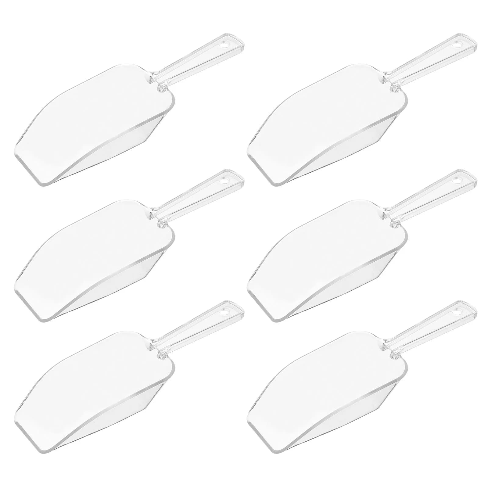 Set di mini palette per ghiaccio in plastica trasparente da 6 pezzi, leggere per matrimoni, buffet, caramelle, dessert, gelato, zucchero, proteine in polvere