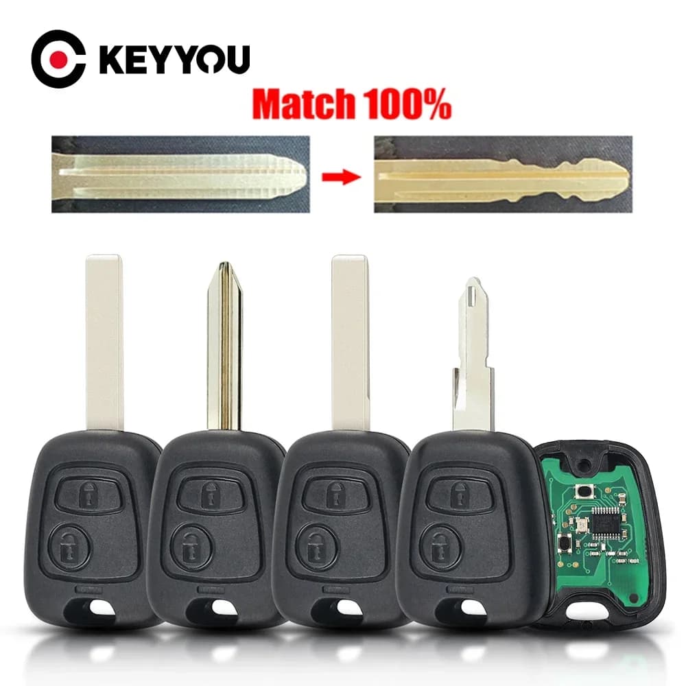KEYYOU Con Servizio di Taglio Per Citroen C1 C2 C3 C4 Saxo Picasso Per Peugeot 106 107 206 207 306 307 407 Partner Xsara