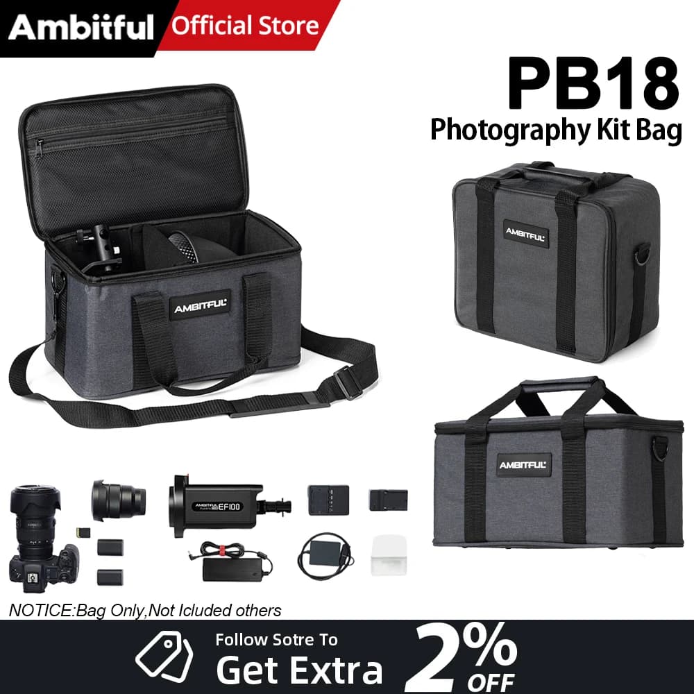 Ambitful PB18 PB19 Borsa da trasporto Tracolle Borsa da studio portatile con luce flash per videocamera per fotografia all'aperto Foto video
