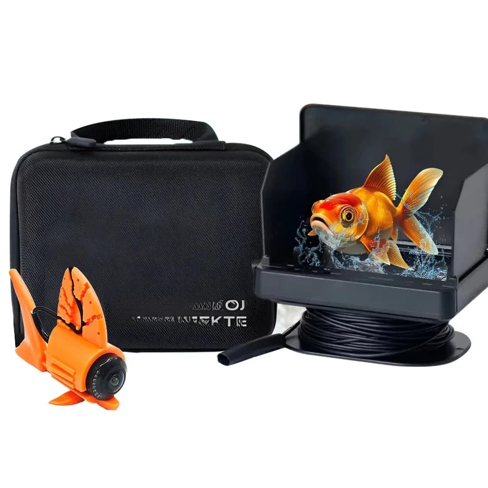 Sistema di Telecamera Subacquea per Pesca IP68 Impermeabile con Display Ultra Nitido e Cavo Resistente per Montaggio su Canna da Pesca